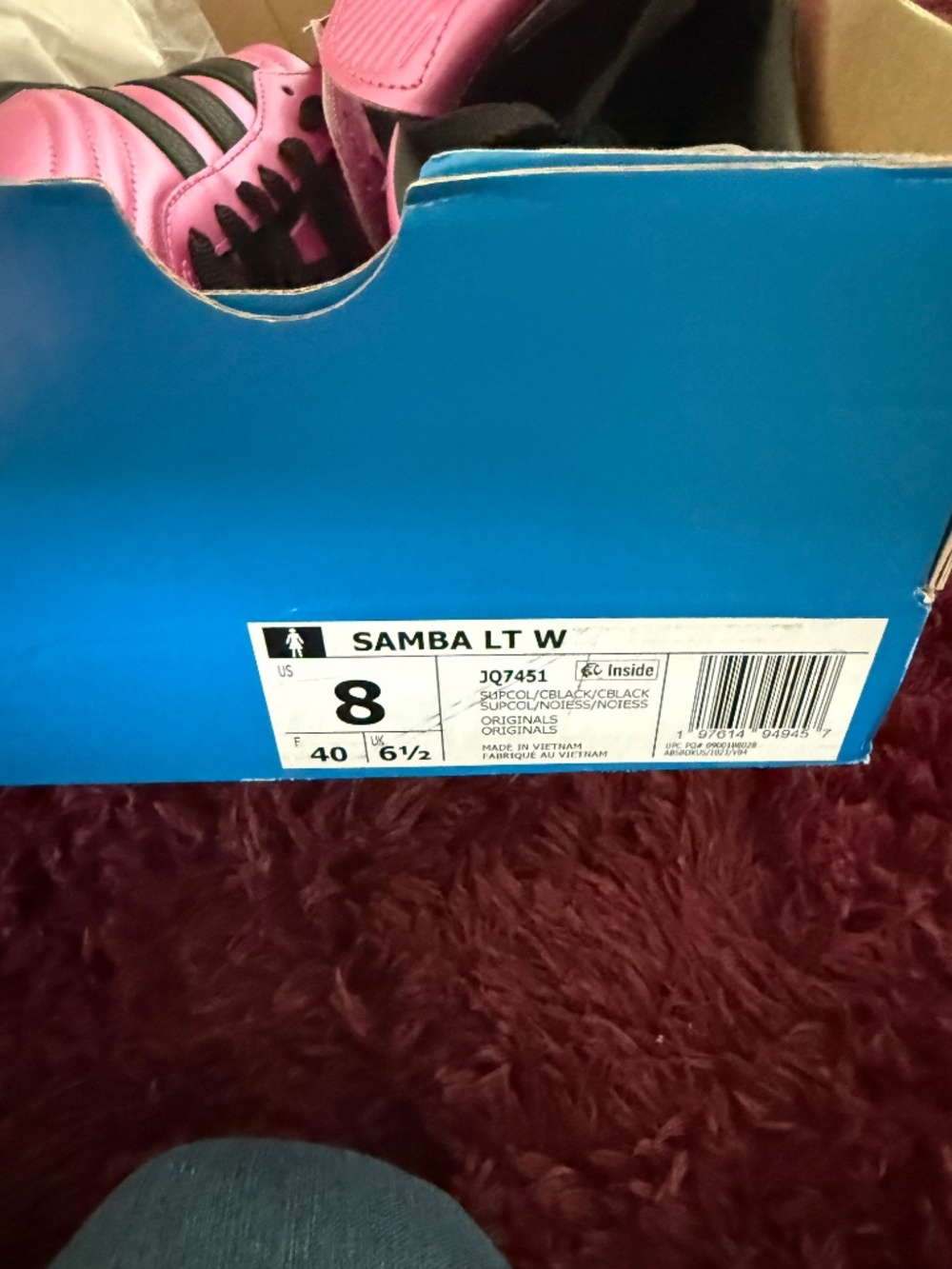 Adidas Metallic Fushia Samba LT - Picture 4 of 7